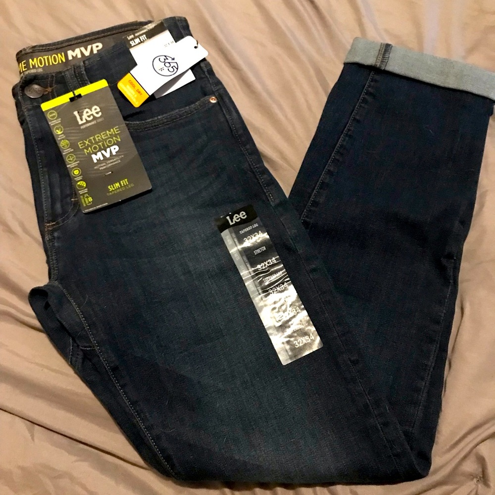 Men’s Lee Jeans. Brand new, size 32X34, slim fit, with stretch.